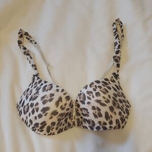 Victoria's Secret Padded Plunge Animal Print Bra